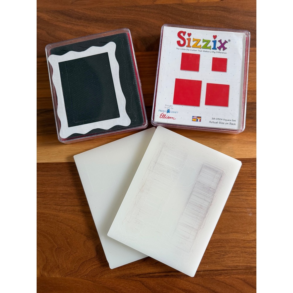 VTG Sizzix Die Cut Set Squares and Frame Large Two Pressure Plates